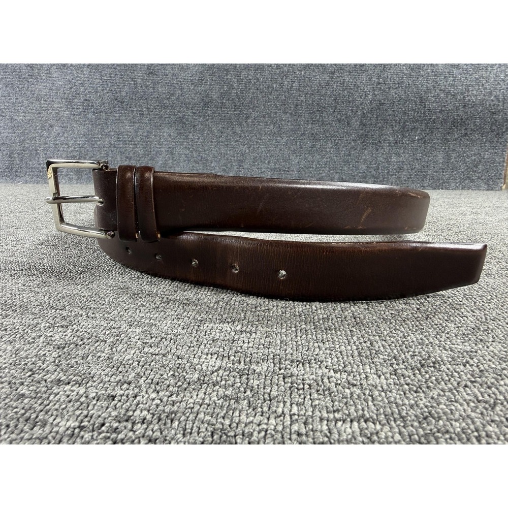 W Kleinberg Belt‎ Mens 38 Brown Box Calf Leather Dress Handmade USA Buckle
